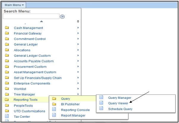 Accessing PeopleSoft Query Once you have logged into PeopleSoft Gemini Financials or Gemini HR there are two main areas in PS Query you will be able to access: Query Viewer Schedule Query Query