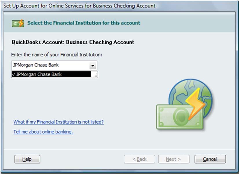 QuickBooks Basics Online Banking Choose you bank from the
