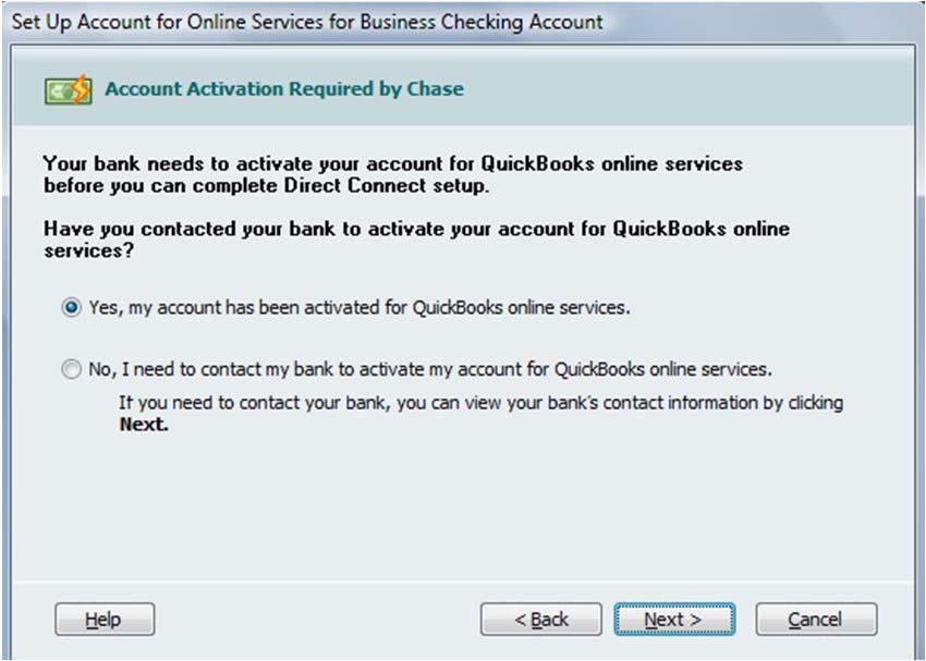 for QuickBooks Online services if you have online banking