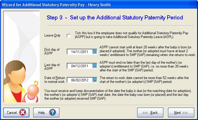The following screen allows you to enter the information that defines the employee s ASPP and/or ASPL periods.