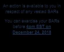 CHOICE A: Exercise SARs before Court Sanction You will receive Shire shares or ADSs You can sell these prior to Court Sanction (provided this is effective before December 24, 2018) If you hold them