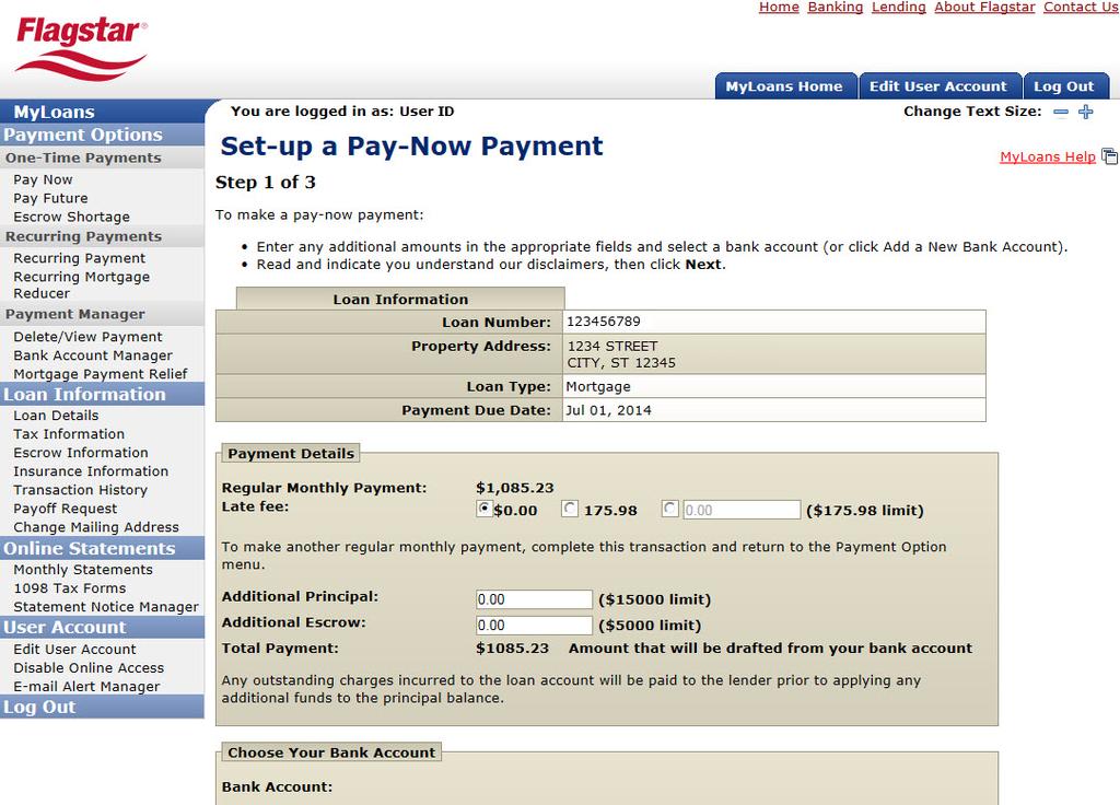 I n order to make a payment, you will need to set up a pay now payment found in the left navigation.