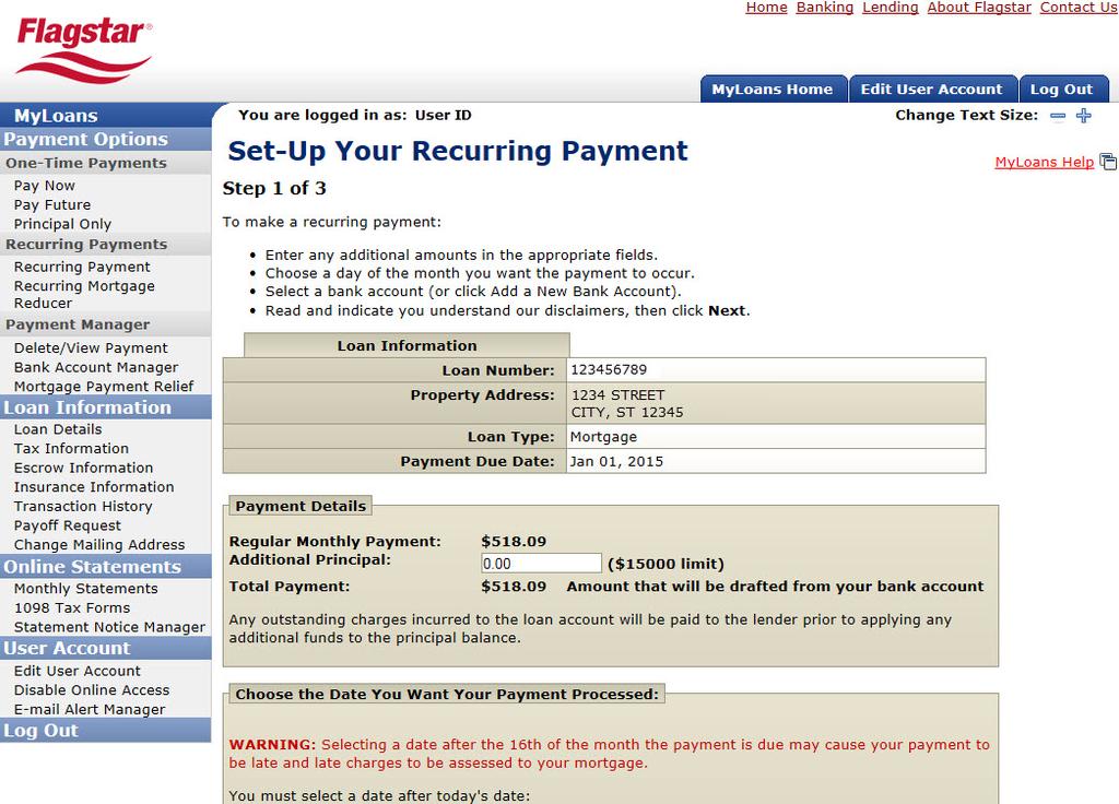 If you need to add a bank account, click Add a Bank Account and follow the instructions. 6 7 8 Set Up Recurring Payment C.