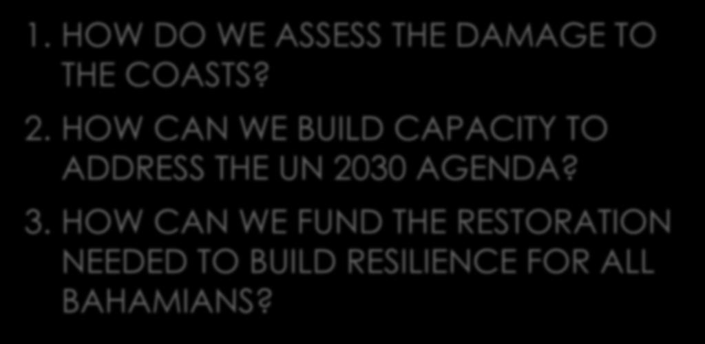 HOW CAN WE BUILD CAPACITY TO ADDRESS THE UN 2030