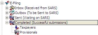 4.3. Sent Items Items that have been sent to SARS but with no response yet, will show in this folder.
