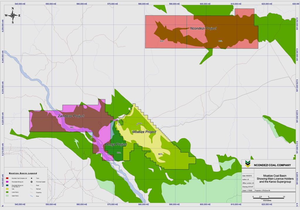 Ncondezi Project Strategically Located in the Moatize- Minjova Basin and Close to Existing Infrastructure