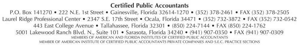 INDEPENDENT AUDITORS REPORT Distinguished Members of the Board of County Commission Hernando County, Florida We have audited the accompanying financial statements of the governmental activities, the