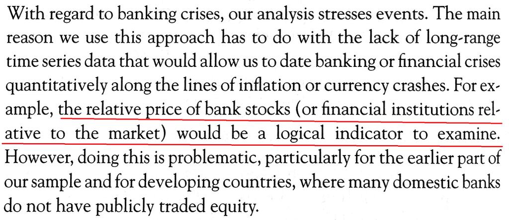 Practical advantages of bank equity returns 1. Abundance of historical bank equity data in 46 countries 2.