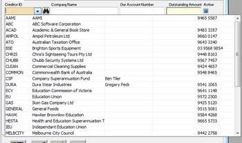Creditors List, Continued Searching for a Creditor (continued) 3 Click on the CREDITOR ID drop down list.
