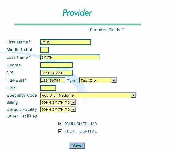 Enter New Providers Click on the create new provider button.
