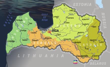 (~1/3) 5 planning regions of Latvia: Kurzeme,