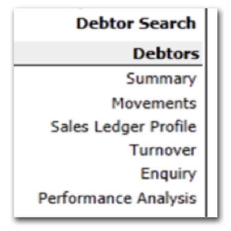 Debtors Summary 1 When you select the Debtor, a Debtor Account Summary screen is displayed to give you a detailed view of the Debtor you selected.