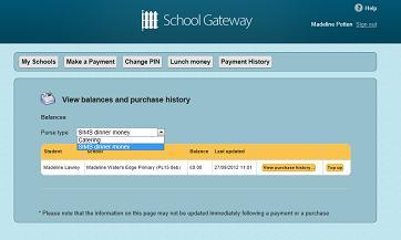 up or view the lunch money balance for a Secondary school student Click Top up to add funds to the lunch money account You will be redirected to the Make a Payment screen Select the Dinner money item