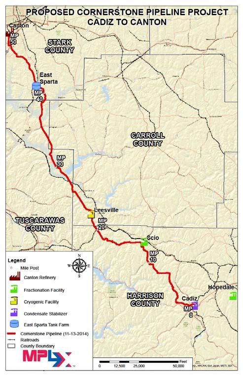 Cornerstone Pipeline Ability to transport condensate, natural gasoline and diluent Designed and routed for optimal connectivity to condensate stabilizers and fractionators Aggregates Utica production