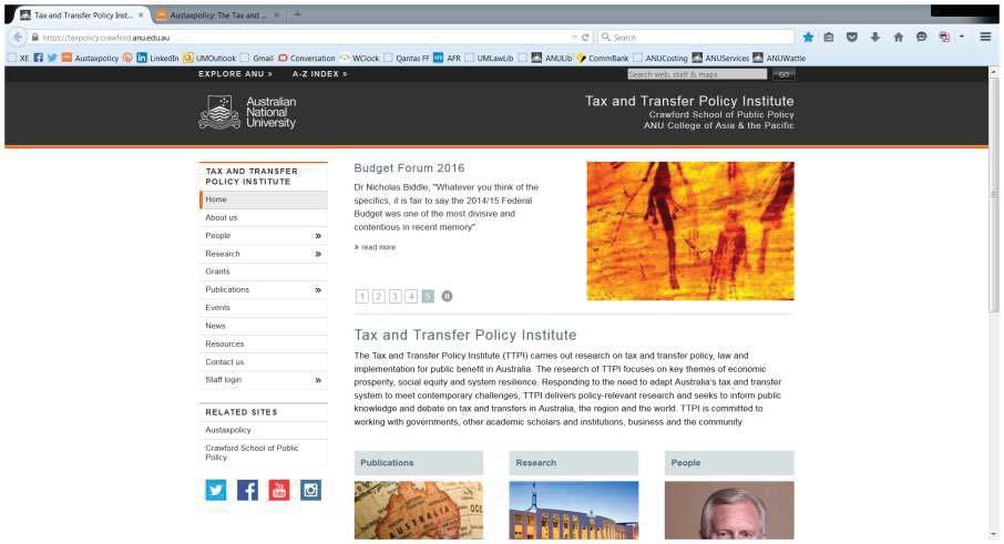 The Tax and Transfer Policy Institute TTPI,