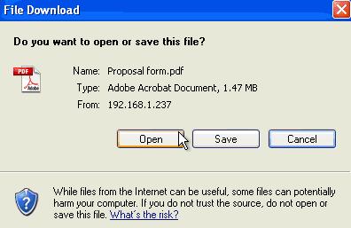 The system displays the File Download