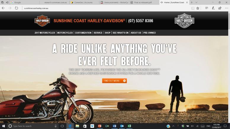 Confirms position as Australia s #1 motorcycle dealership sales group with 28 dealerships on the eastern seaboard and seven accessory stores Two