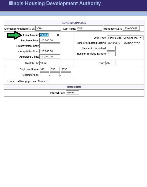 Adjust the MCC Loan Amount Appendix B Change the Loan Amount field to match the 1 st