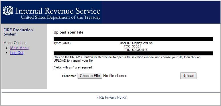 Click Choose File 1099-S IRS