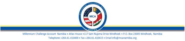 PURCHASE ORDER FOR GOODS AND SERVICES (INCLUDING WORKS) Contract Date Contract Code PURCHASER AND SUPPLIER DETAILS: Purchaser Millennium Challenge Account Namibia Supplier Physical Address 117 Sam