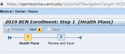 8. When you are done making your changes to medical/dental/vision, be sure to click Save on the next screen.