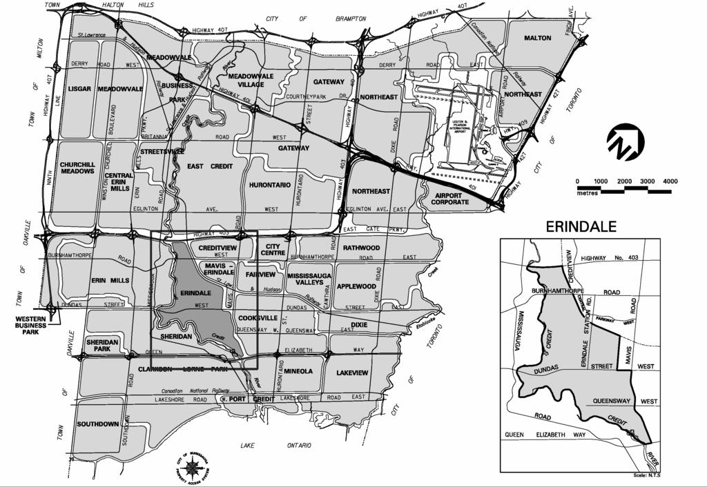 CITY OF MISSISSAUGA Planning and Building Department February, 2004 Erindale Community Profile History It was in the early 1820s, after the acquisition of lands from the Indians, that the village of