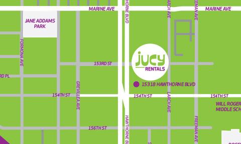 JUCY BRANCH LOCATIONS LOS ANGELES 11992 Hawthorne blvd Hawthorne, CA 90250 DISTANCE FROM AIRPORT: 5 Miles / 8 Kilometers DISTANCE FROM CITY: 15