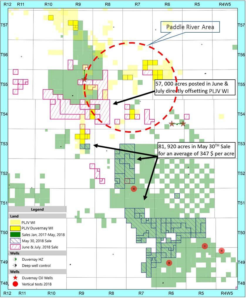 DUVERNAY SHALE OIL LANDS* WBE currently has 20 30% interest in approximately 19,000 acres in the West Duvernay Basin as part of the Point Loma JV (PLJV).