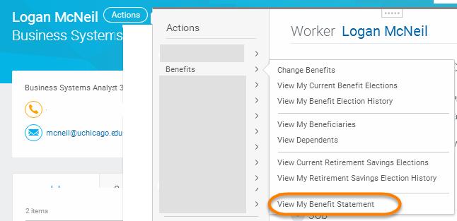 Quick Reference Guide: Change Benefits Viewing/ Printing Benefits Statement After a benefit change has been successfully completed you are able to print a benefit statement at any time by following