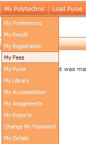 3. Select your fees Select My Polytechnic