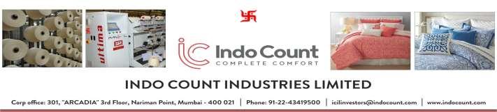 A BRIEF INSIGHT INTO INDO COUNT INDUSTRIES LIMITED CIN: L72200PN1988PLC068972 Indo Count Industries Ltd (ICIL) (part of S&P BSE 500), is one of India s largest Home Texti le manufacturer. Mr.