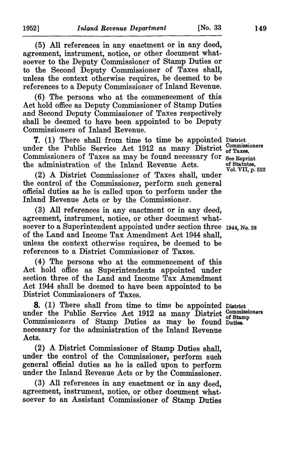 1952] Inland Revenue Department [No.