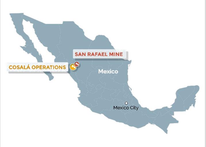 COSALÁ OPERATIONS Sinaloa, Mexico SAN RAFAEL Mining at San Rafael gaining flexibility as new areas are opened for production Now finishing in Main South Main Superior is the primary producing area