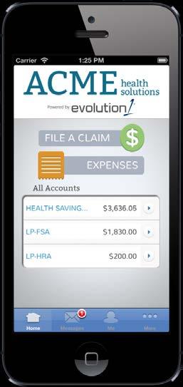 You can view account balances and detail, submit healthcare account claims, and capture and upload pictures of your receipts anytime, anywhere on any iphone, Android or tablet device.