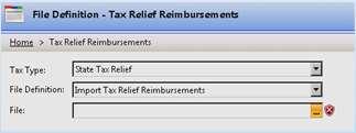 35 Reimburse Tax Relief with Payment File In order to use this option,