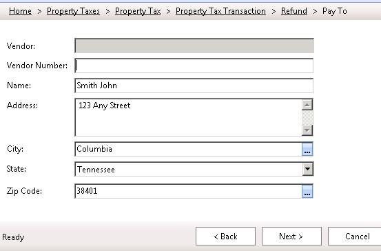 22 Click Next to continue Correcting Property Tax Receipts Receipt Paid in Error