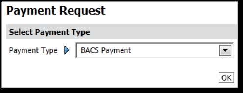 Using the Payment Request menu option This method of requesting a payment enables you to have more control over the payment, with the ability to specify which previously approved bank account to make