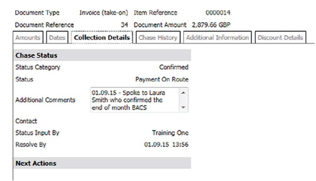 7. By clicking the item detail button you can view information such as days overdue by clicking on the dates tab