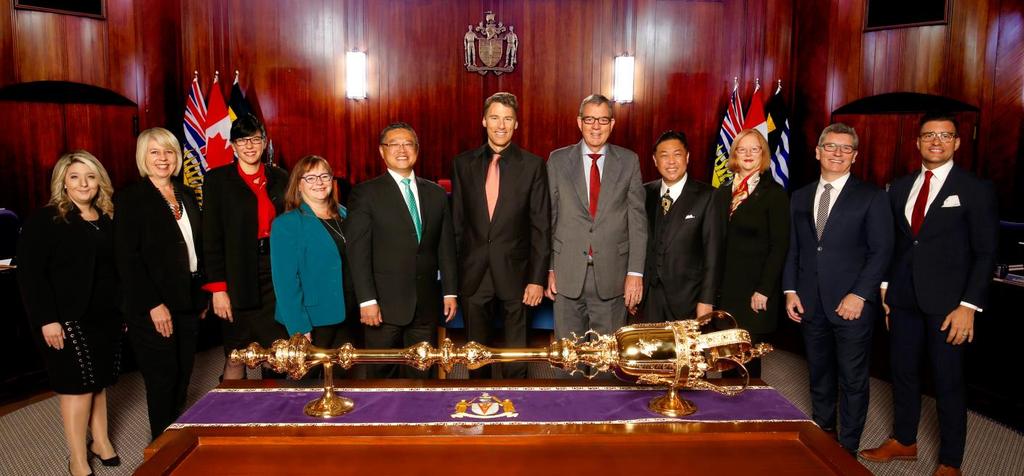 VANCOUVER CITY COUNCIL Vancouver City Council 2014 2018 City Council is made up of the Mayor and ten councillors who are elected at large for a four-year term.