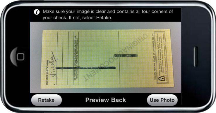 Create Deposit Snap Front and Back Image You will be prompted to take a