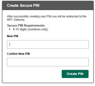 6. The Create Secure PIN window will display. Enter your desired PIN number into the New PIN field.