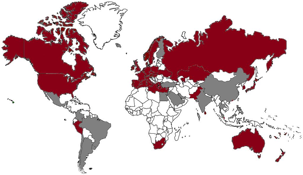 GIPS Country Sponsors Countries that have adopted the GIPS standards