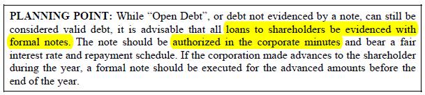 Page 136 VIII. What Constitutes a Bona Fide Debt? When making, holding and collecting a note from a shareholder: 1. Draft and sign a note, open account debt is more likely subject to challenge. 2.
