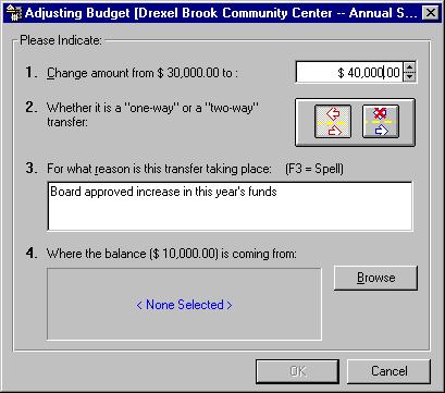 Working with Your Budget 3 To Transfer Funds 1 Go to the Budget Detail view and expand the Budget tiers so that the Reserve Fund you are working with is displayed.