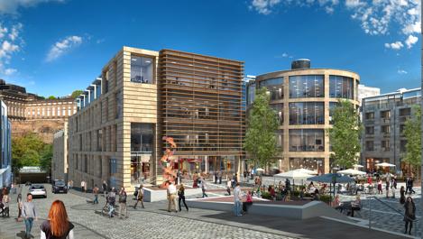 It has frontage directly onto the Royal Mile, and will anchor the southern end of the public square at the development.