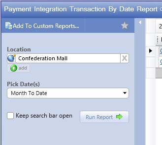 Click on the blue underlined link in the Batch Number column to view the Payment Integration Transaction Report.
