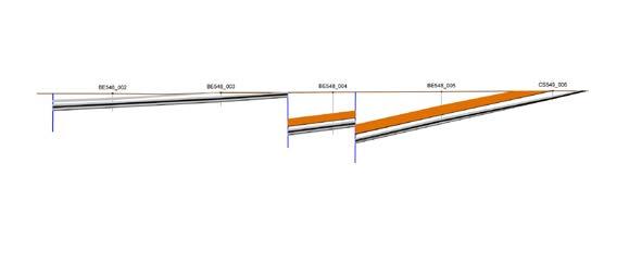 30km from rail siding with access to Maputo port (680km) Universal Coal - Berenice Project; N-S Cross Section (farm Berenice) NORTH SOUTH 0 F 2 F F 100 115.14m 85.06m 3 7 61.