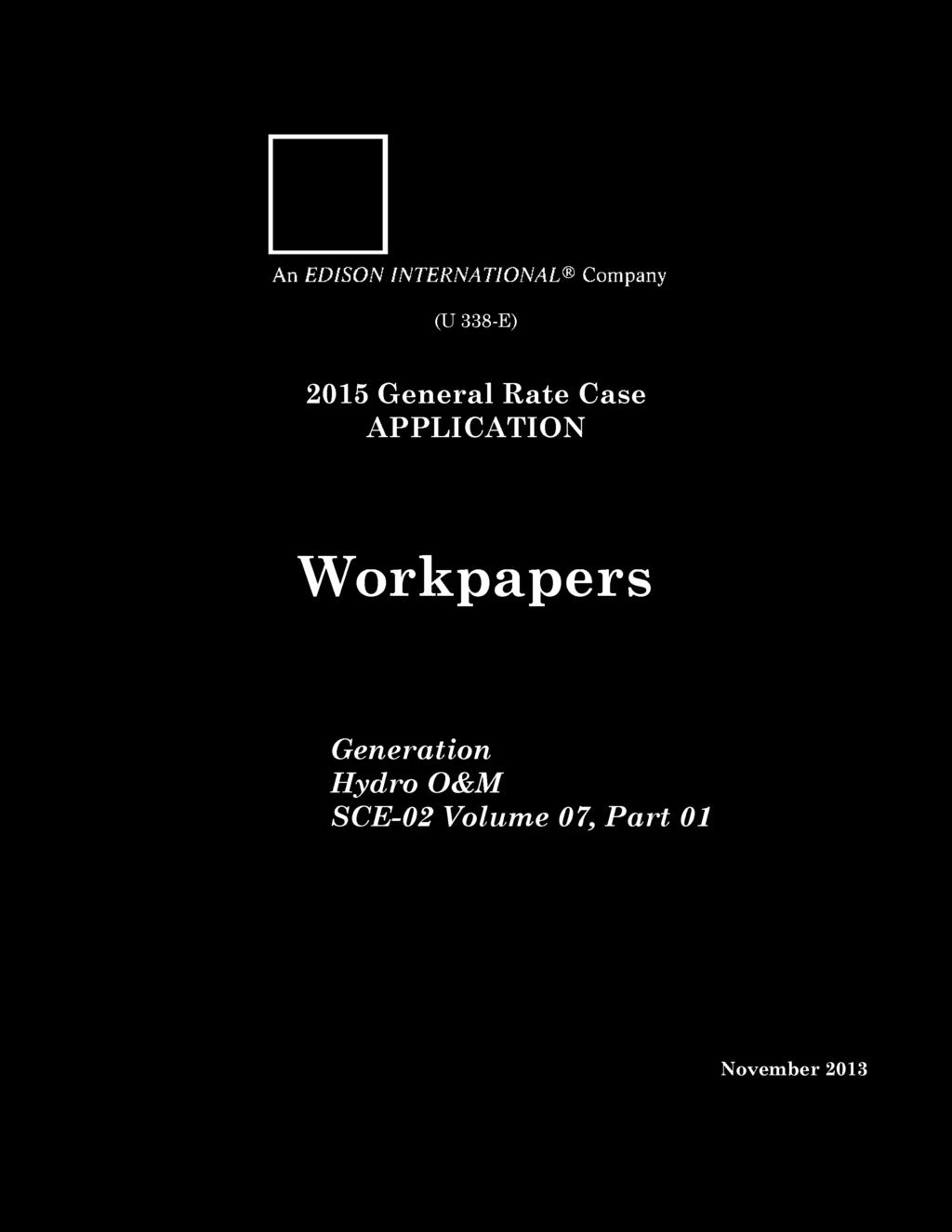 APPLICATION Workpapers Generation