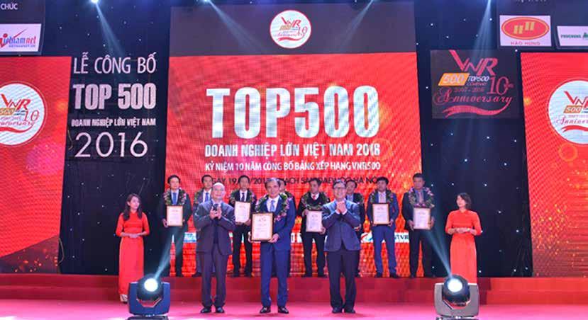 Annual Report 2016 THE AWARDS RECEIVED IN 2016 OF SAVICO SYSTEM Saigon General Service Corporation SAVICO is honorably to be in the list of Top 500 Vietnamese Biggest