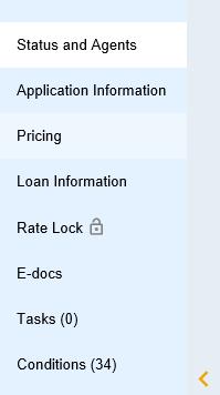 7.0 Working with a Newly Created or Existing Loan Clicking the loan number reveals a menu of choices.